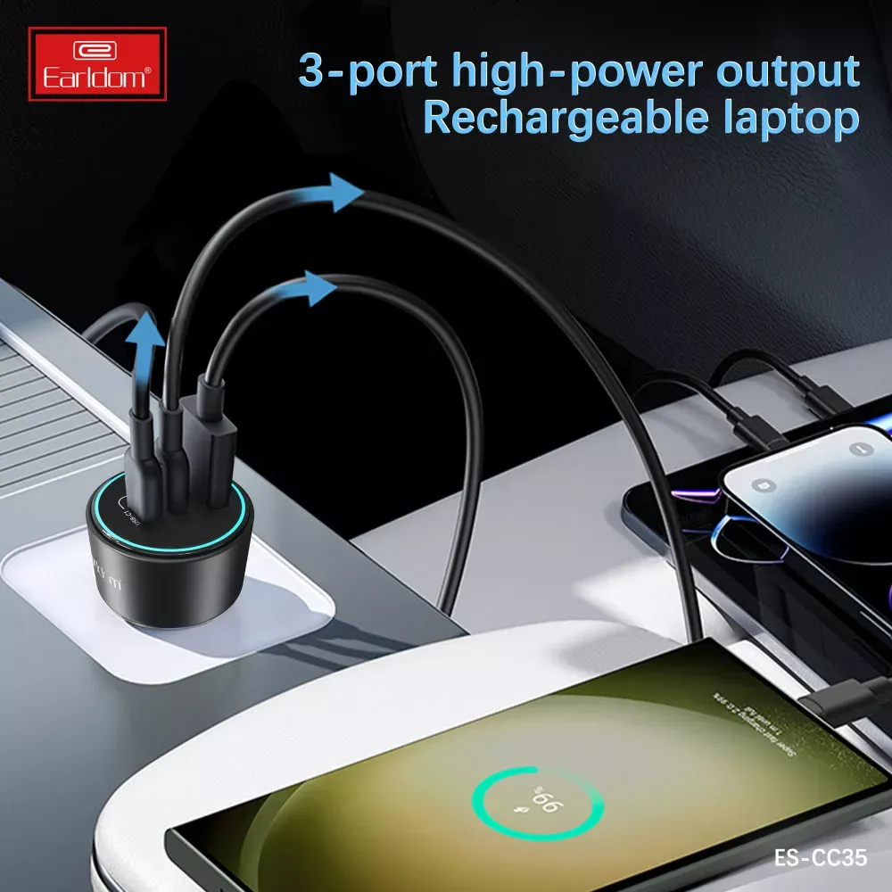 Car Charger 2.4A 1U 2C Earldom ES-CC35 - фото 8