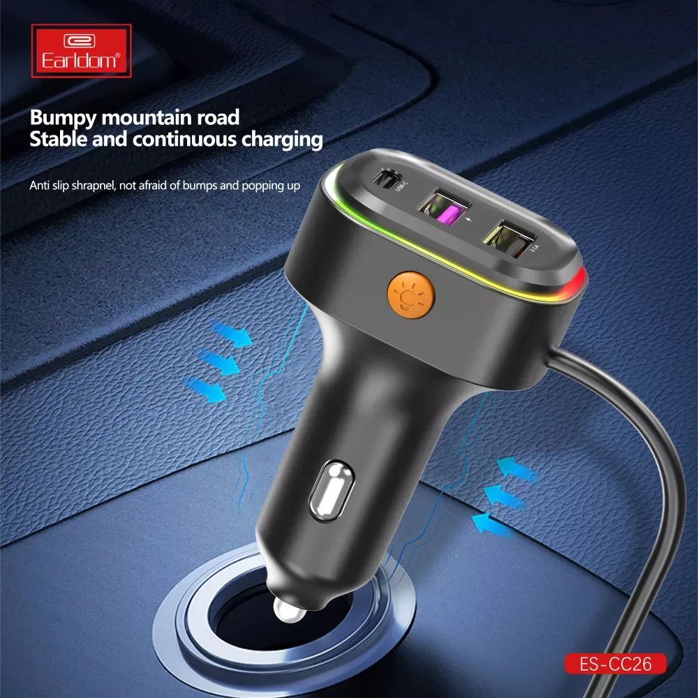 Car Charger 2.4A 4U 2C Earldom ES-CC26 - фото 7