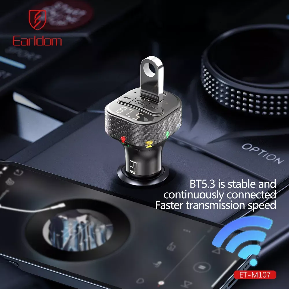 Fm Modulator MP3 Car Charger 3.0A 1U 1C Earldom ET-M107 — фото 7