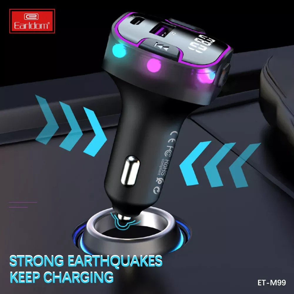 Fm Modulator MP3 Car Charger 3.0A 1U 1C Earldom ET-M99 - фото 7