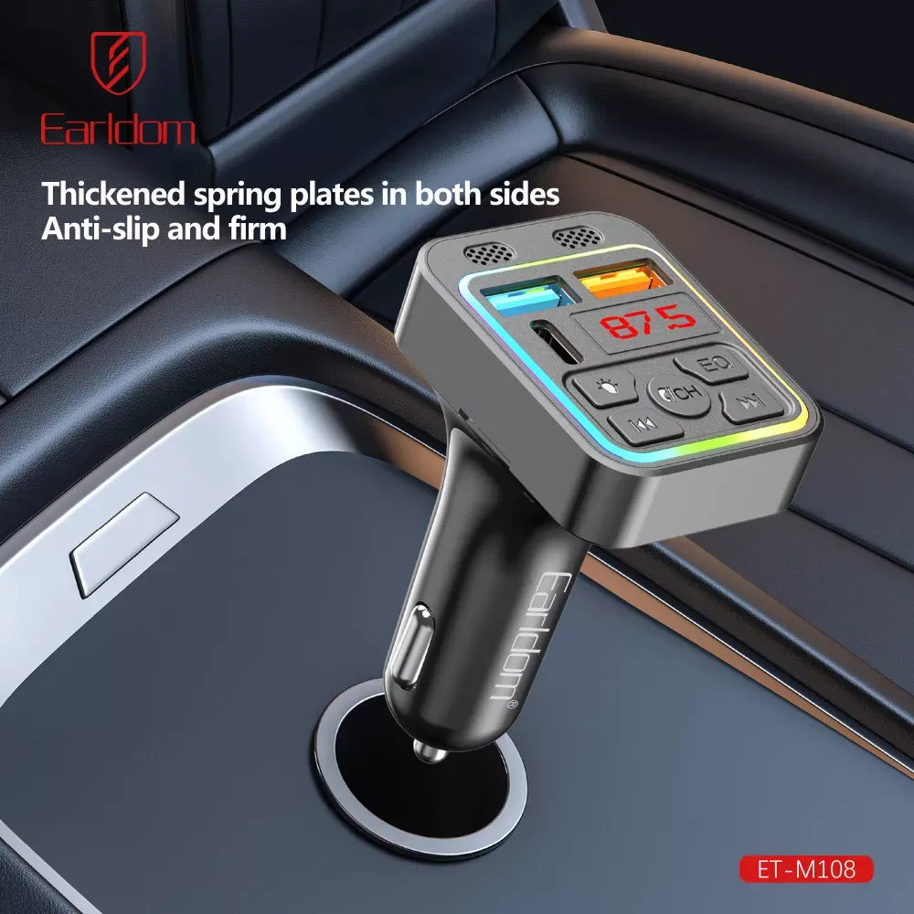 Fm Modulator MP3 | Car Charger | 3.1A | 2U | 1C — Earldom ET-M108 - фото 4