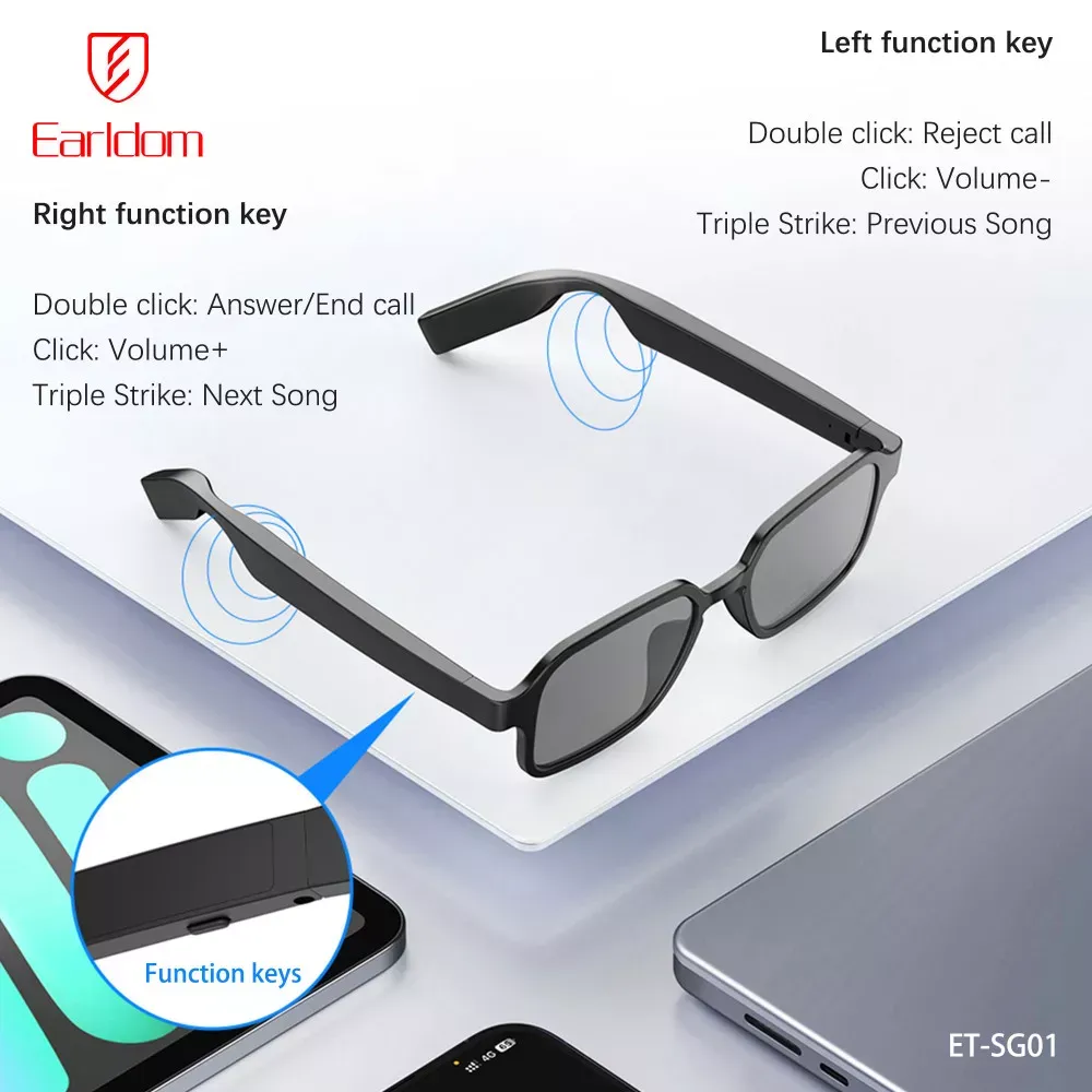 Glasses Wireless Headset — Earldom ET-SG01 - фото 5