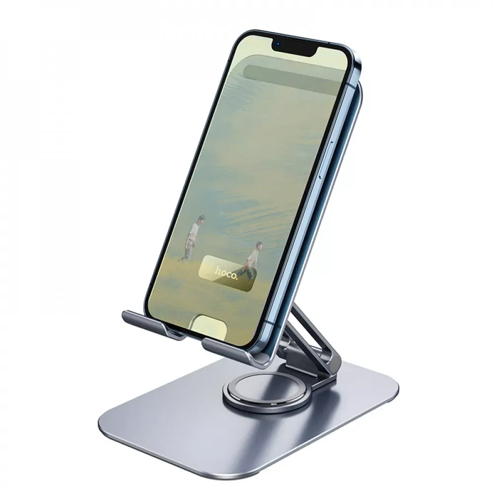 Holder — Hoco PH50 Ivey folding rotatable desktop holder — black - фото 4