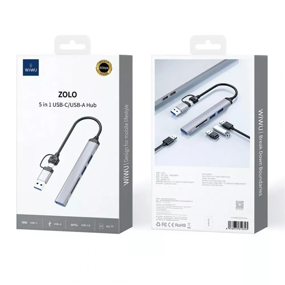 HUB USB C 5 in 1 — WiWU ZOLO Wi-HB003 — фото 3