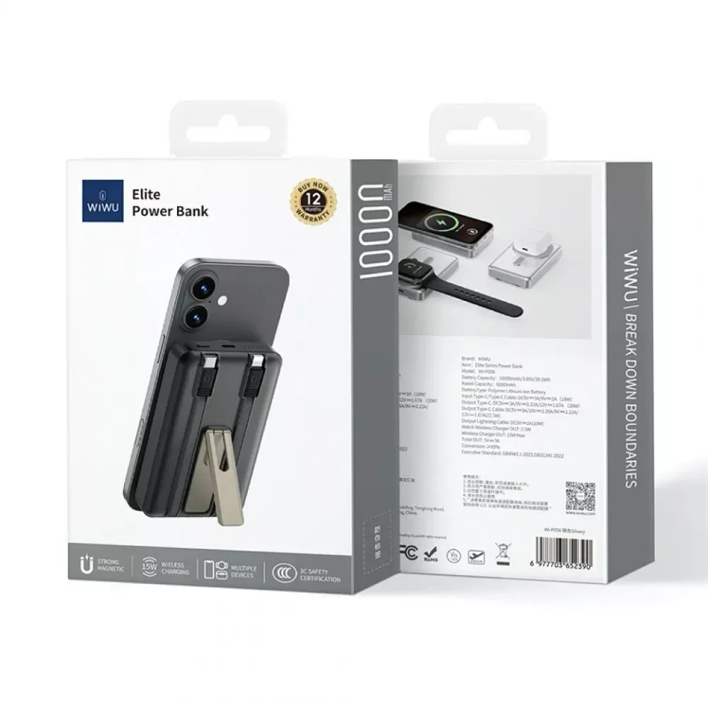 Power Bank 10000 mAh | 22.5W — WiWU Wi-P056 — Black — фото 3