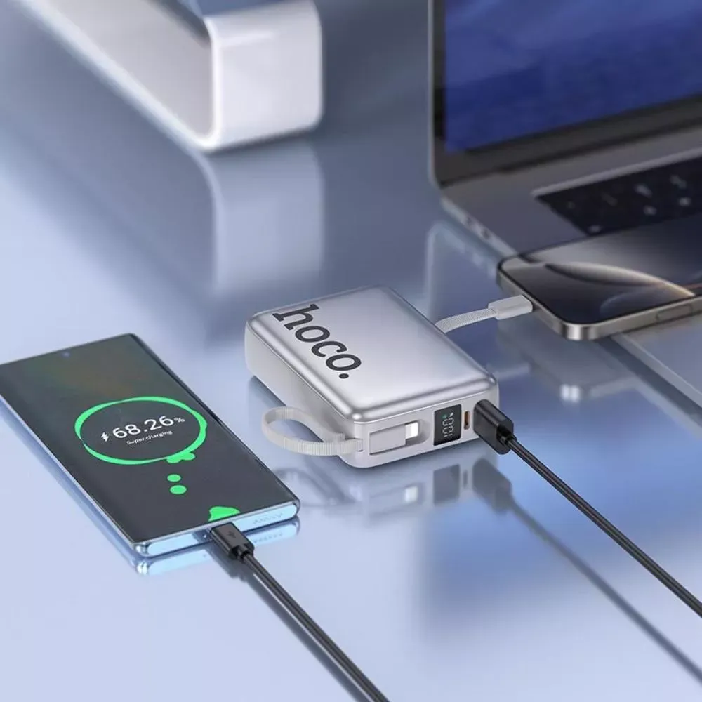 Power Bank 20000 mAh | 22.5W+PD20W — Hoco Q39 — Silver - фото 4