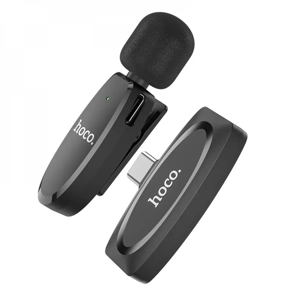 Wireless Digital Microphone Hoco L15 Type-C Crystal lavalier — Black - фото 5