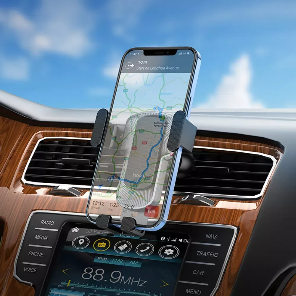 Автодержатель раздвижной на воздуховод Hoco CA103 — Black - фото 6