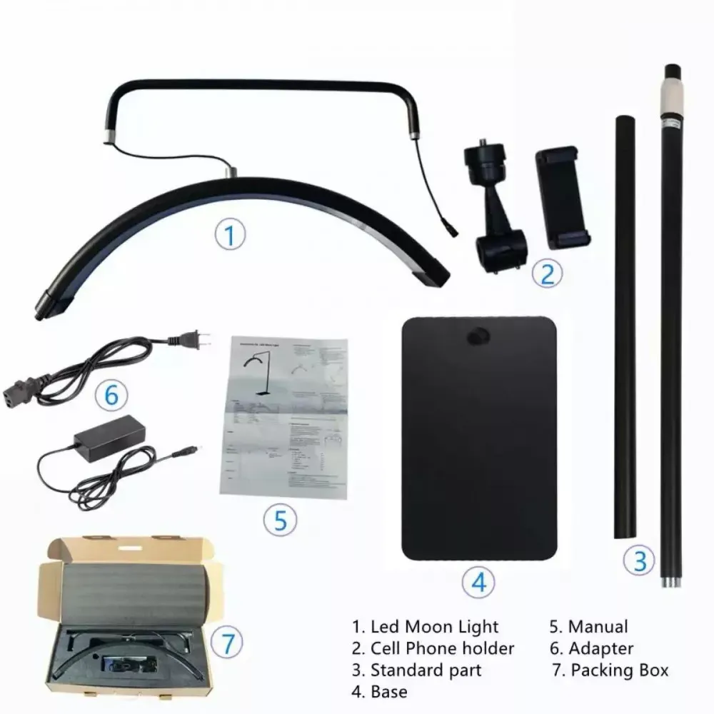 Бестеневая LED лампа HD-M8X 50W 3000K-6000K | 70x20 | 320 Lights |  — Black - фото 3