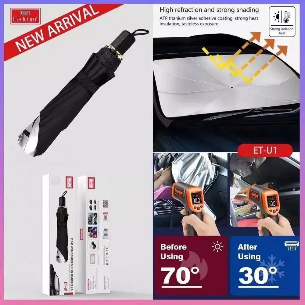 Зонт от солнца на лобовое стекло автомобиля Earldom ET-U1 - фото 3