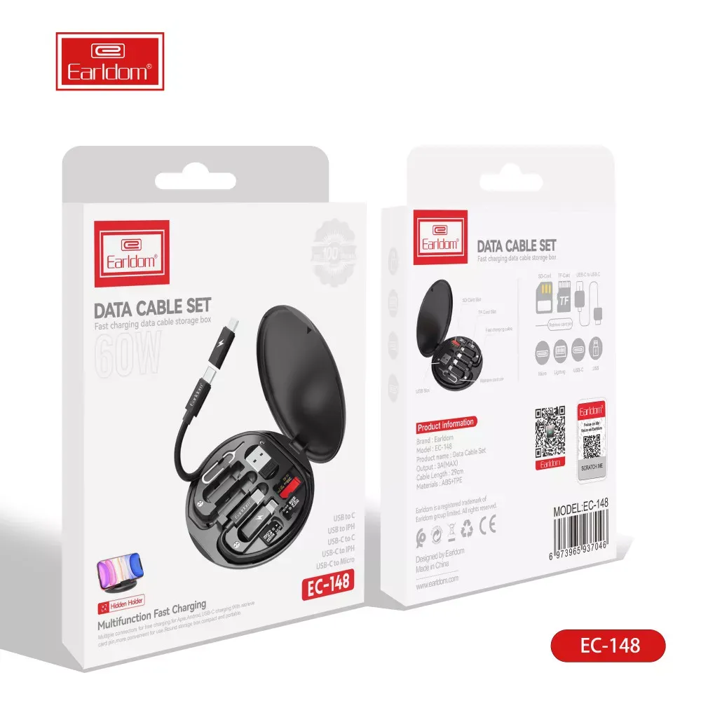 Кабель 3 in 1 ( L , M , С ) 2A (1m) — Earldom EC-148 - фото 3