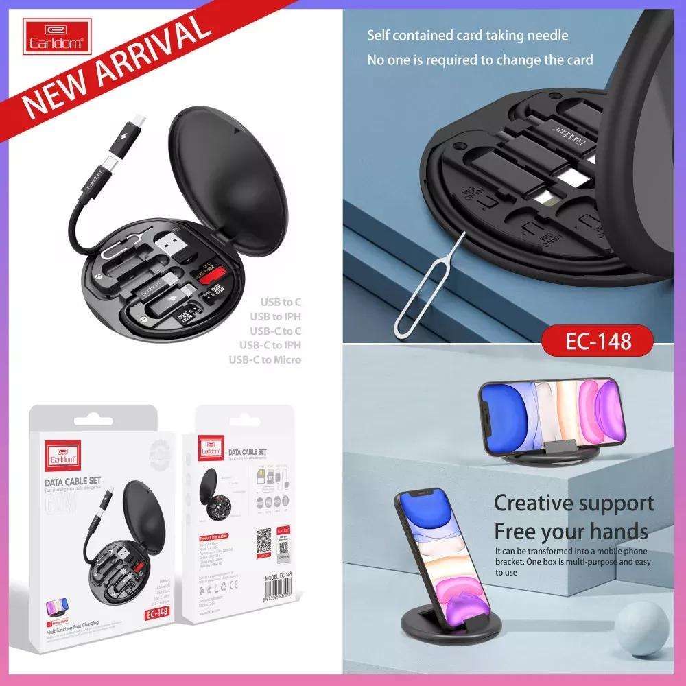 Кабель 3 in 1 ( L , M , С ) 2A (1m) — Earldom EC-148 - фото 8