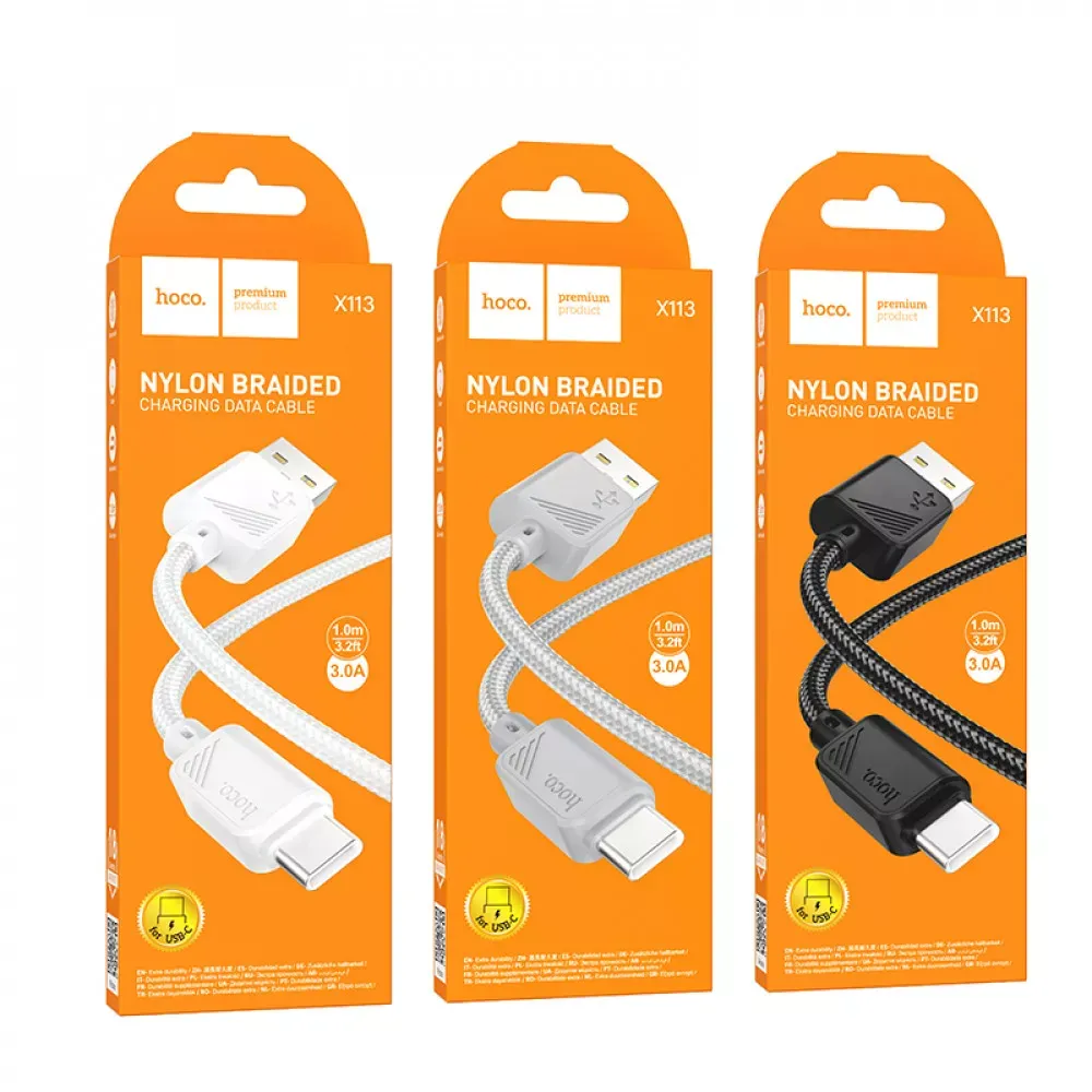 Кабель USB C 2.4A (1m) Hoco X113 — Black - фото 3