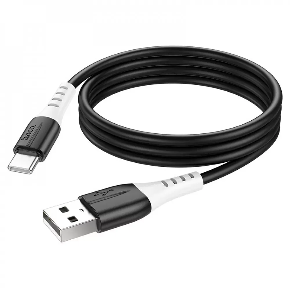 Кабель USB C 3A (1m) Hoco X82 silicone — Black - фото 6