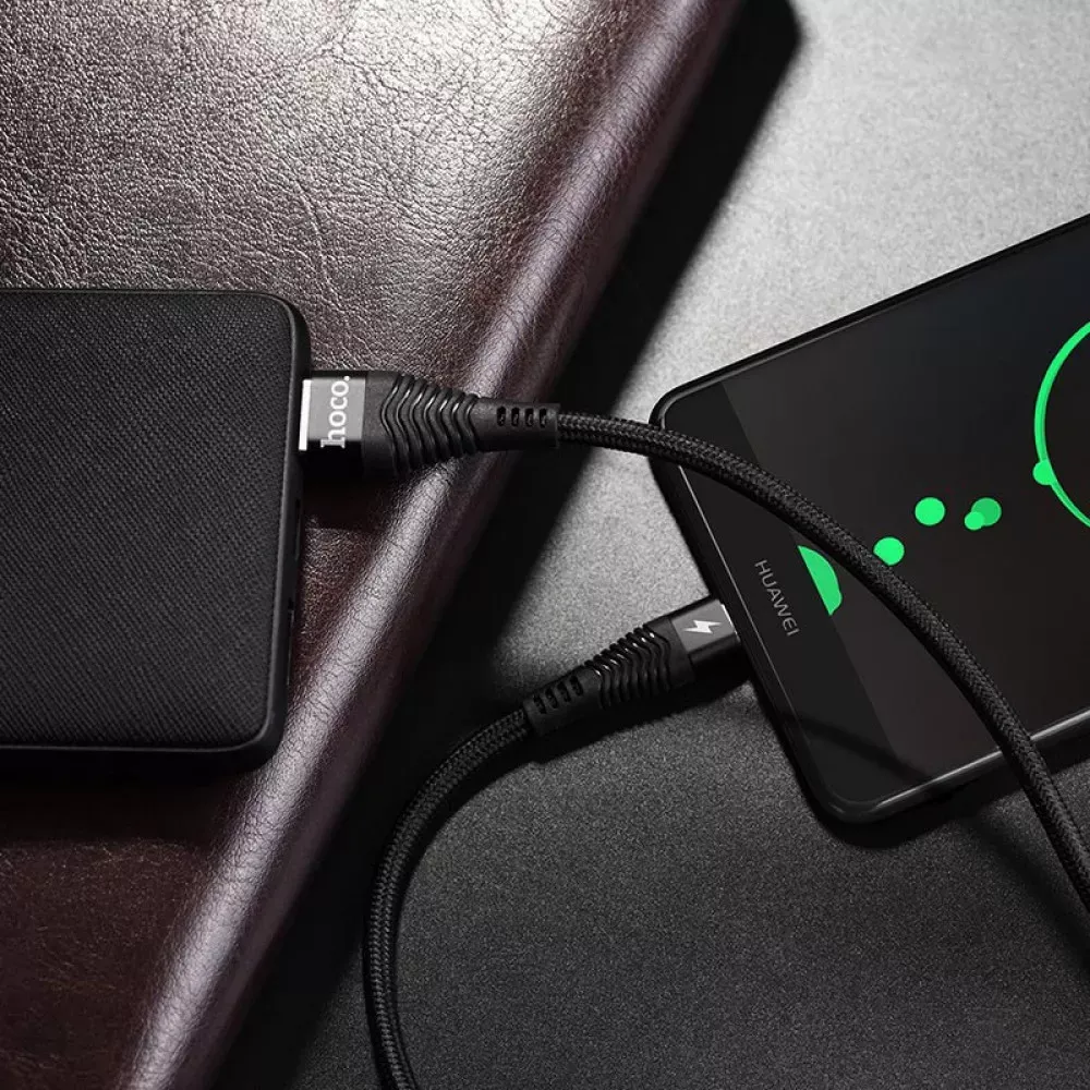Кабель USB C 5A (1.2m) — Hoco U53 — Black - фото 6