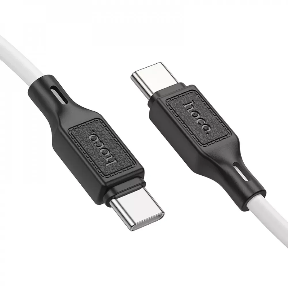 Кабель USB C to C 60W (1m) Hoco X90 Cool Silicone — Black - фото 4