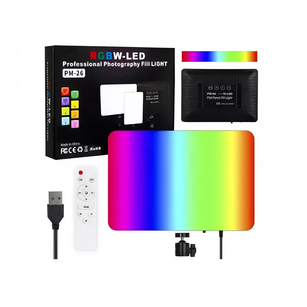 Лампа видеосвет LED RGB PM26 23x16 cm 96 Lights 2700K-6000K Remote USB + Adapter inside — Различные
