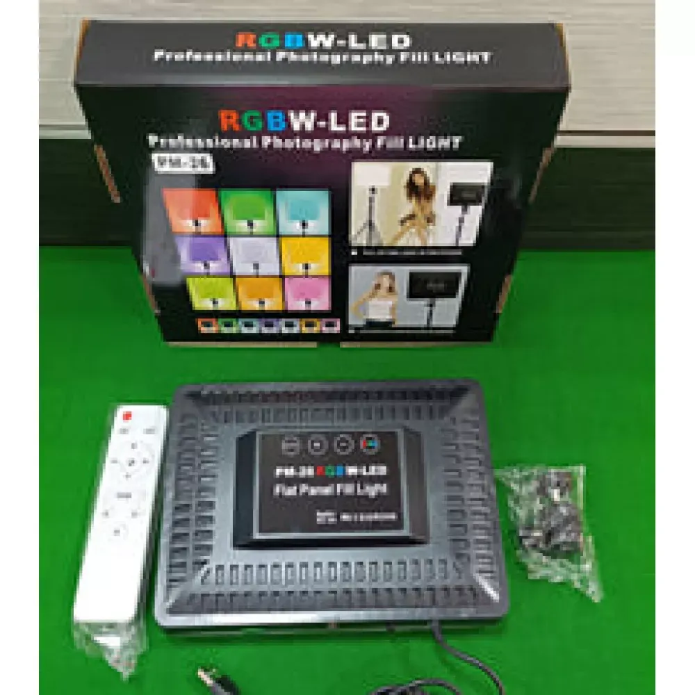 Лампа видеосвет LED RGB PM26 23x16 cm 96 Lights 2700K-6000K Remote USB + Adapter inside - фото 5