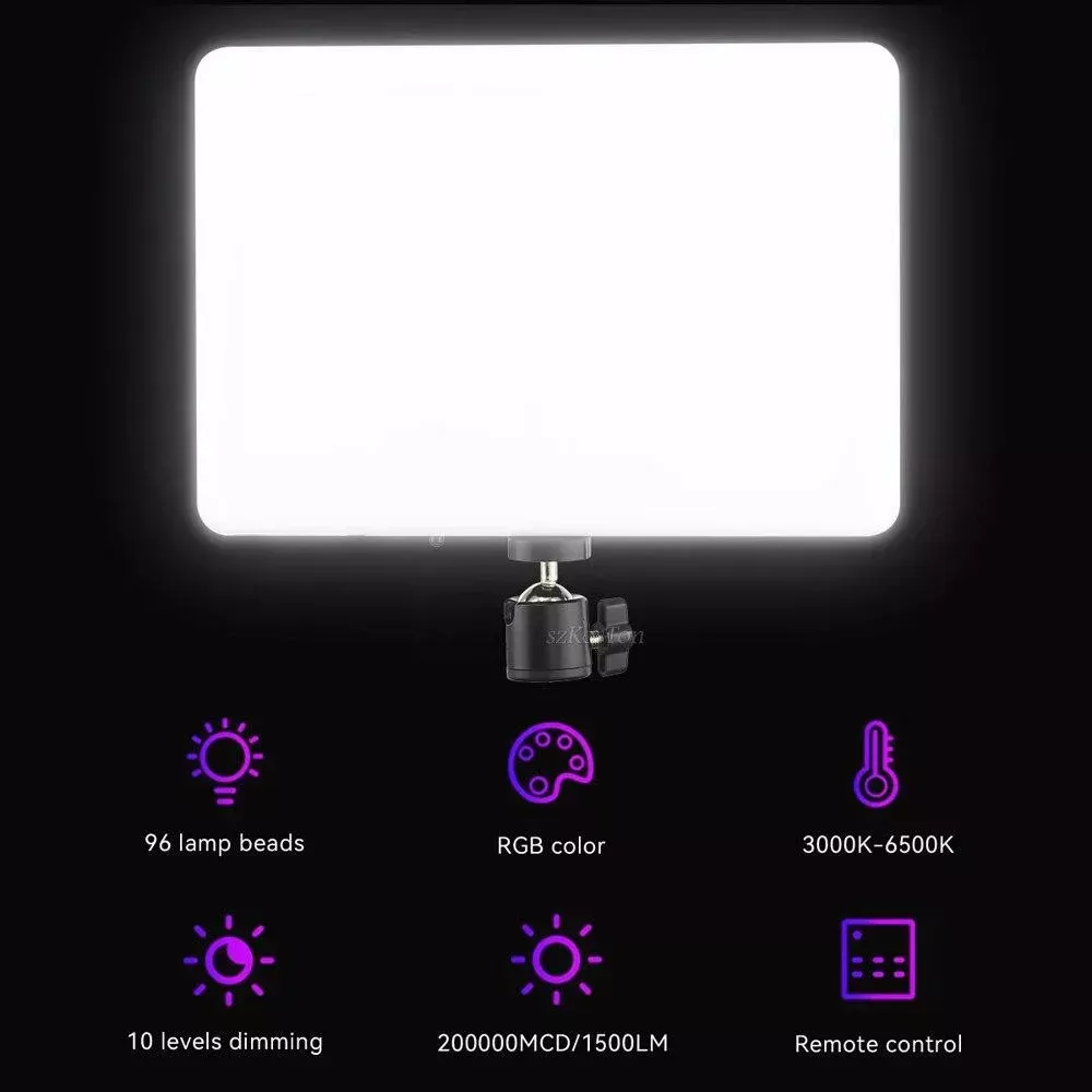 Лампа видеосвет LED RGB PM26 23x16 cm 96 Lights 2700K-6000K Remote USB + Adapter inside - фото 9