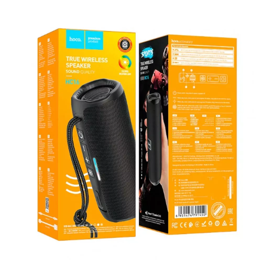 Портативна колонка Hoco HC16 Vocal sports — Black - фото 4