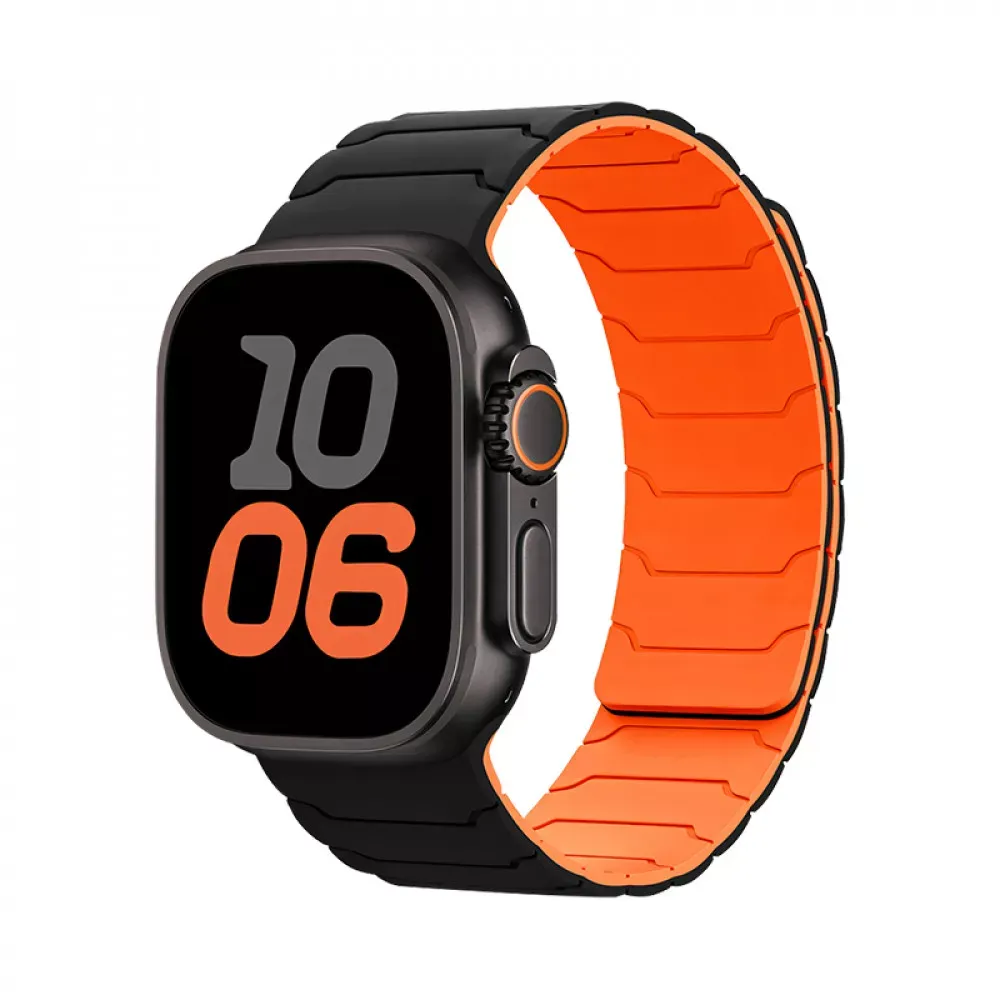 Ремінець Hoco WA39 Apple Watch 38 mm 40 mm 41 mm — Black & Orange — Hoco Apple Watch Series 7 41 mm, Apple Watch Series 3 38 mm, Apple Watch Series 4 40 mm