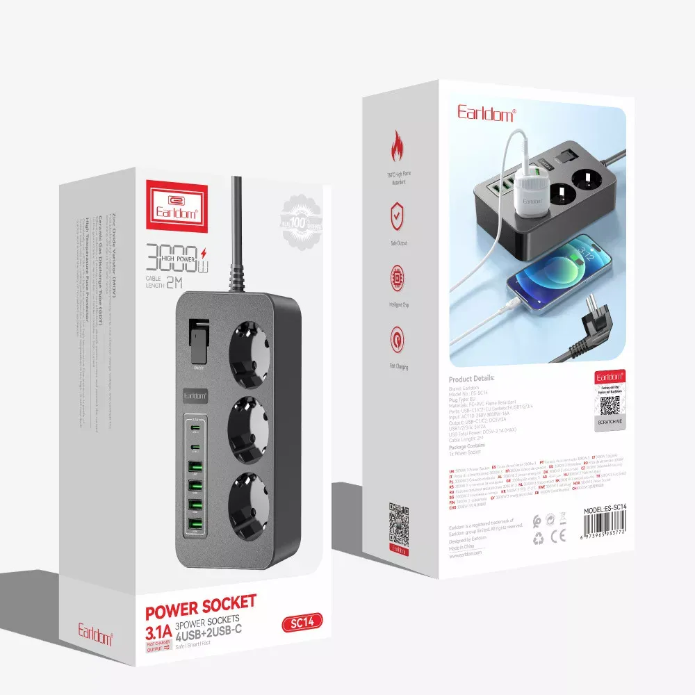 Фільтр живлення 4U | 3P | 2C — Earldom ES-SC14 - фото 3