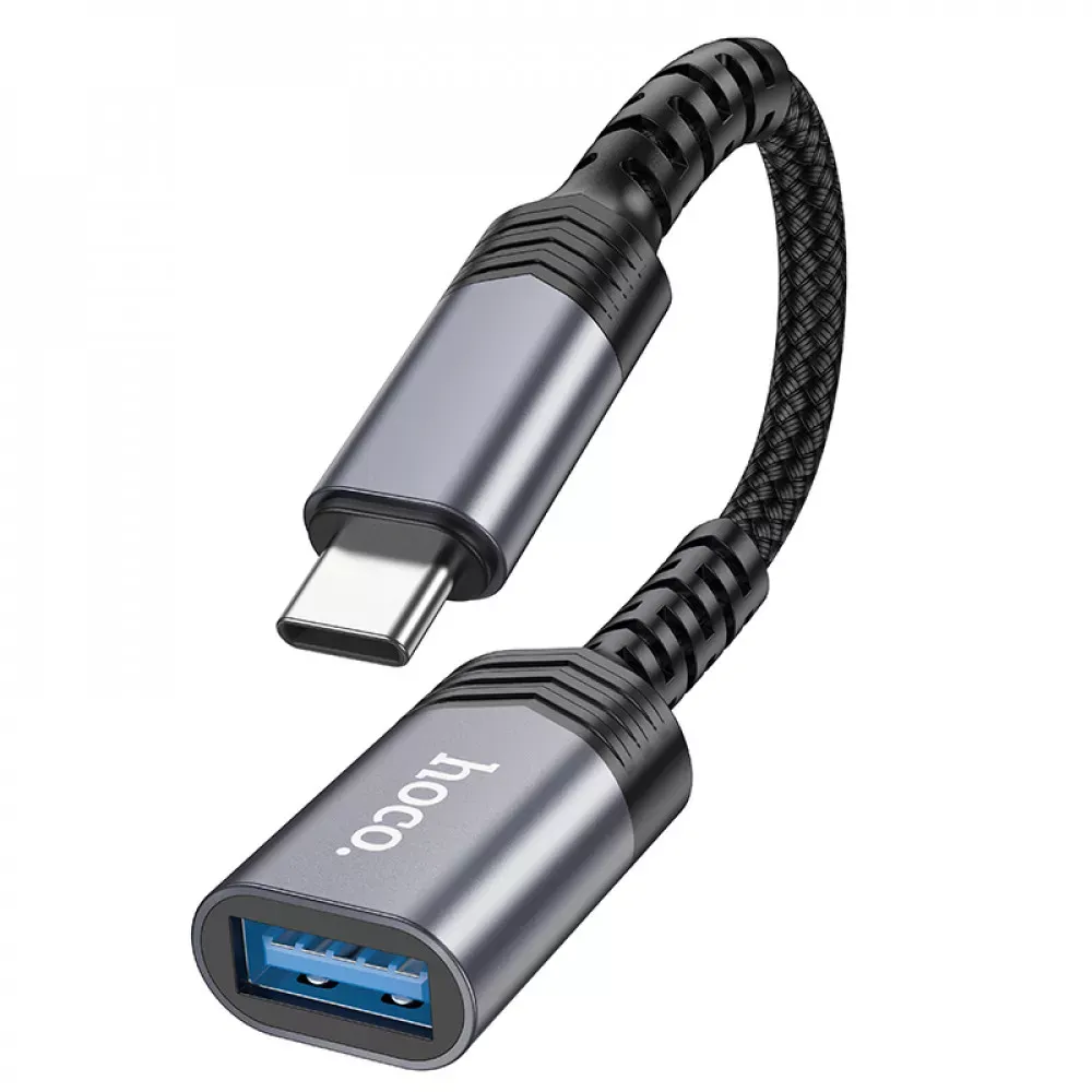 Adapter OTG USB C To USB Hoco UA24 — Metal Gray - фото 4
