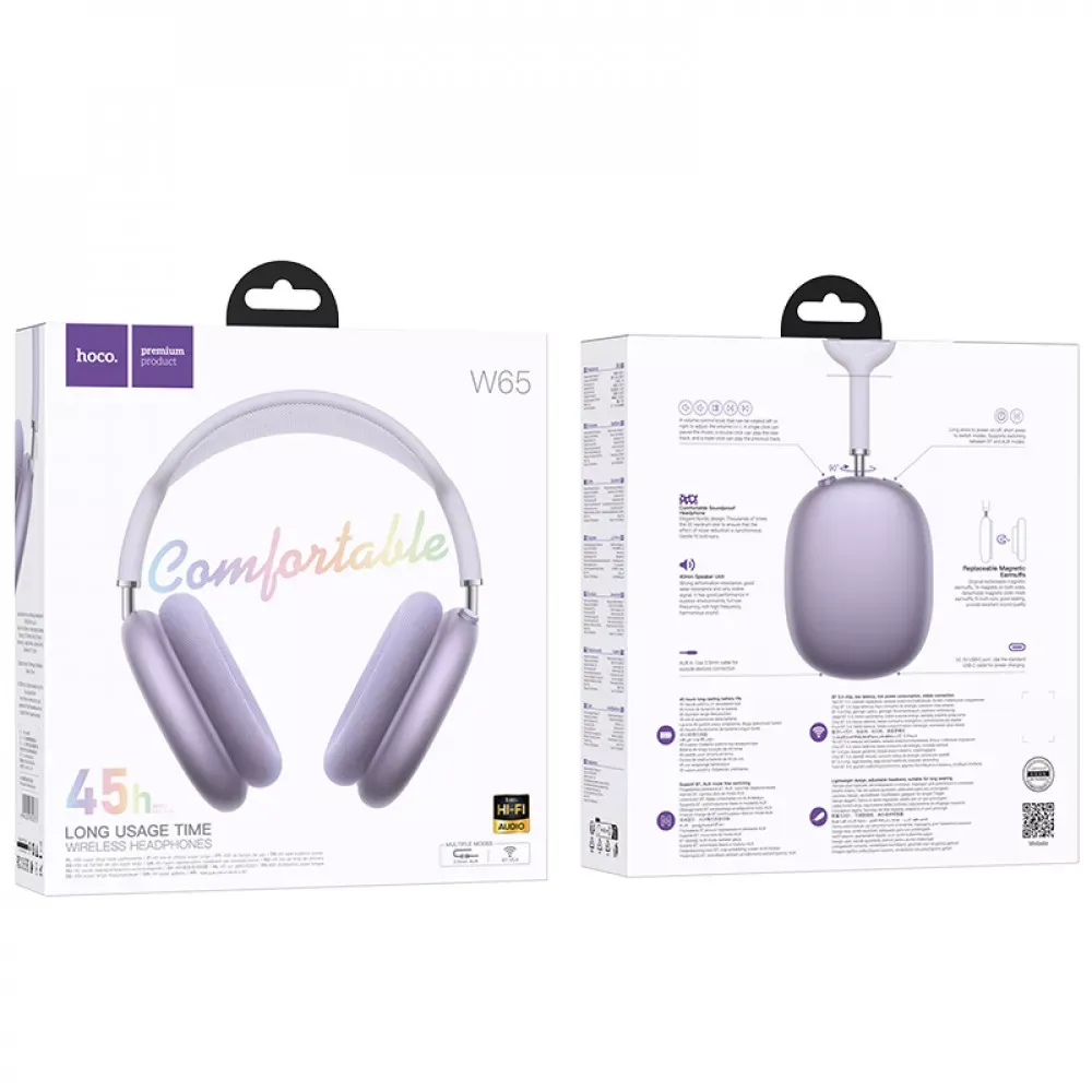 Bluetooth Headphones — Hoco W65 — Purple - фото 3