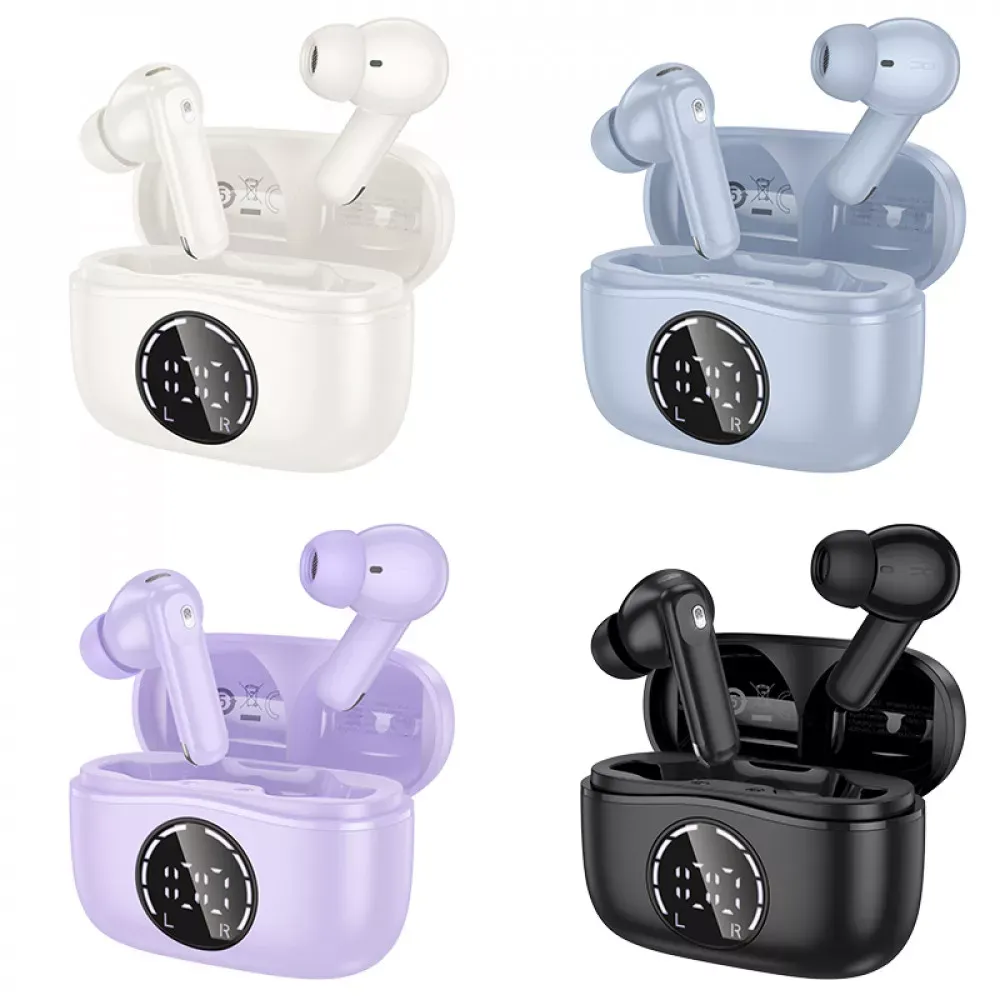 Bluetooth гарнітура TWS Hoco EQ22 — Midnight Black - фото 4