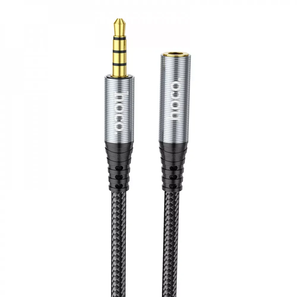 Cable Aux (Male to Female) (2m) Hoco UPA20 — Metal Gray — Hoco