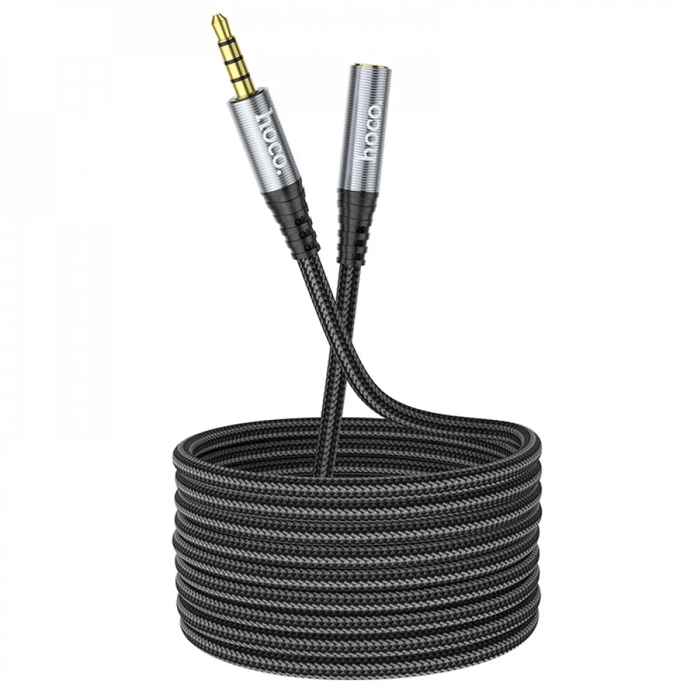 Cable Aux (Male to Female) (2m) Hoco UPA20 — Metal Gray - фото 4