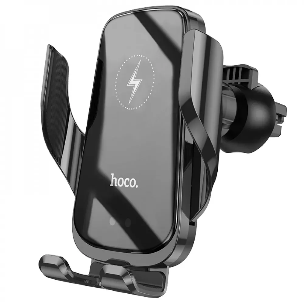 Car Holder Hoco CA202 Plus Enlightener infrared induction wireless charing — black — Hoco