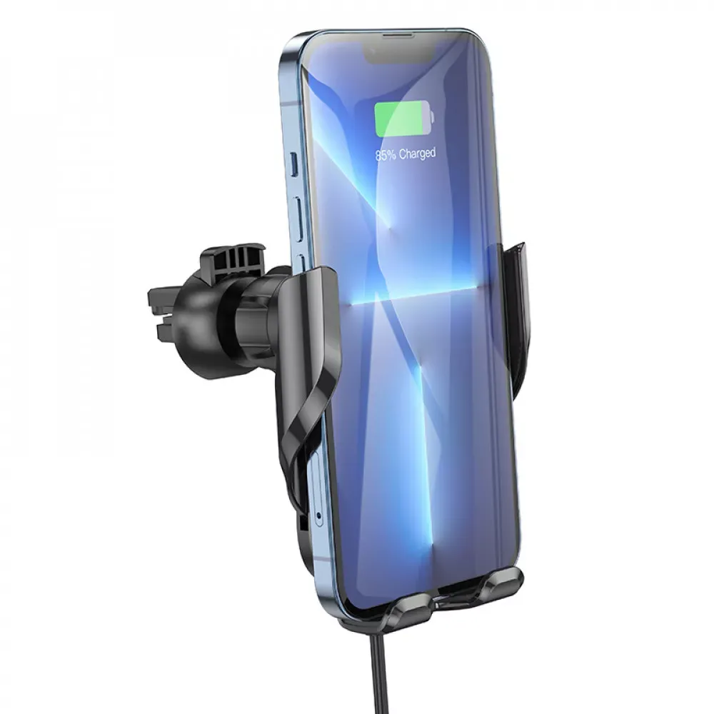 Car Holder Hoco CA202 Plus Enlightener infrared induction wireless charing — black - фото 4