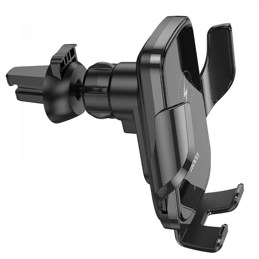 Car Holder Hoco CA202 Plus Enlightener infrared induction wireless charing — black - фото 5