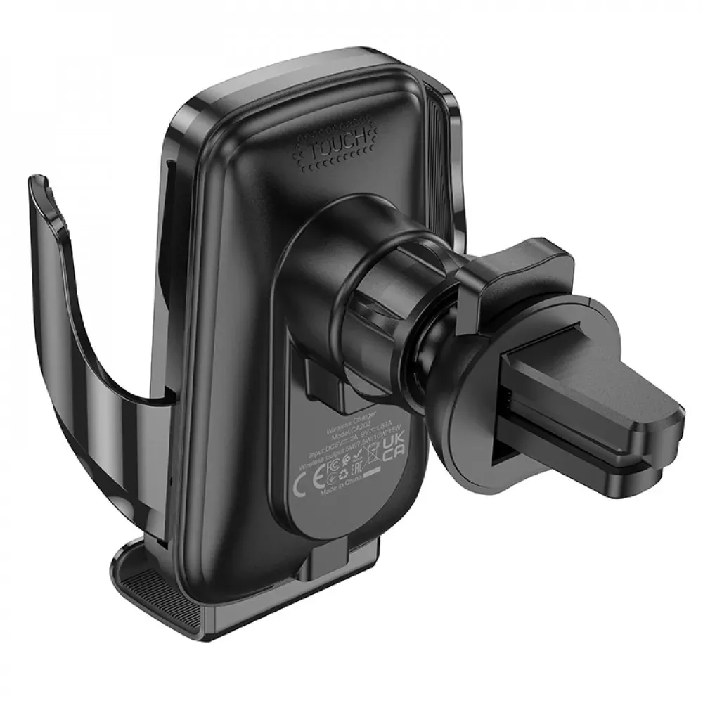 Car Holder Hoco CA202 Plus Enlightener infrared induction wireless charing — black - фото 7