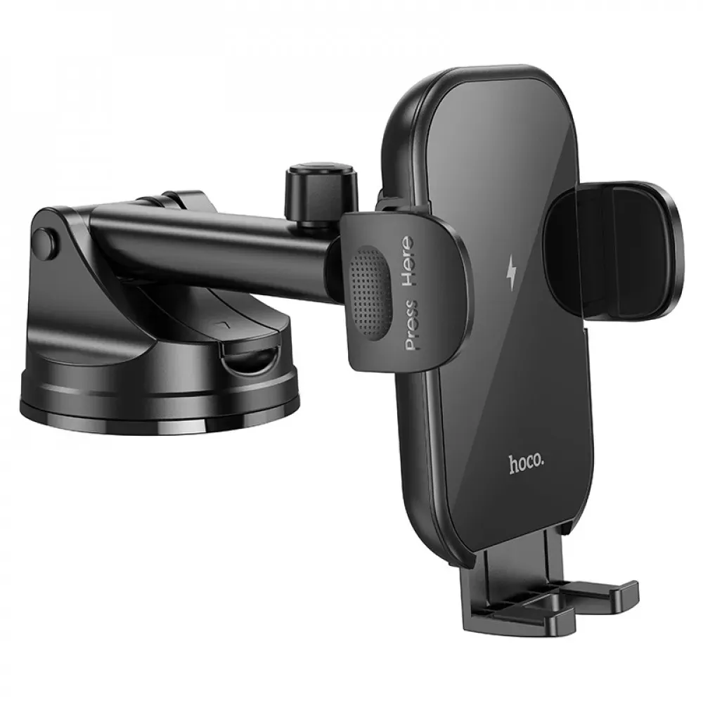 Car Holder Hoco HW5 Journey wireless fast charging — Black — фото 5