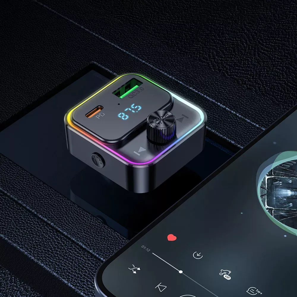 Fm Transmitter MP3 | Car Charger | 3.0A | PD30W | 1U — Hoco E81 — Black - фото 6