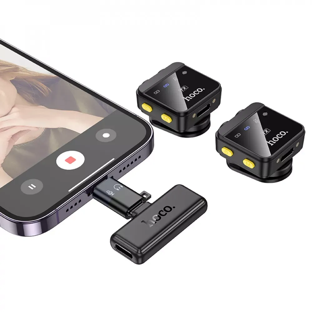 Wireless Digital Microphone — Hoco L17 Dual-mic (iP/Type-C) - фото 4