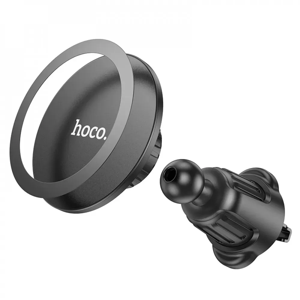 Автотримач магнітний на повітропровід Hoco H12 Fine jade — Black - фото 4