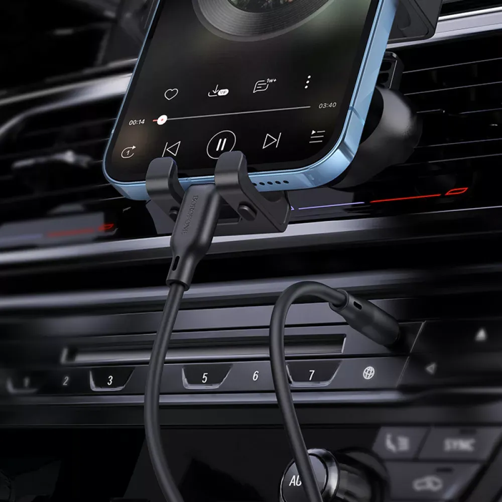 Кабель Aux to Lightning (1m) Borofone BL18 — Black - фото 5