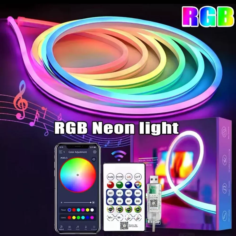 LED лента RGB Neon Rope 5м c пультом 5V — Различные