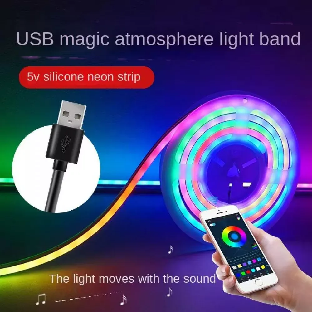 LED лента RGB Neon Rope 5м c пультом IP67 — Различные