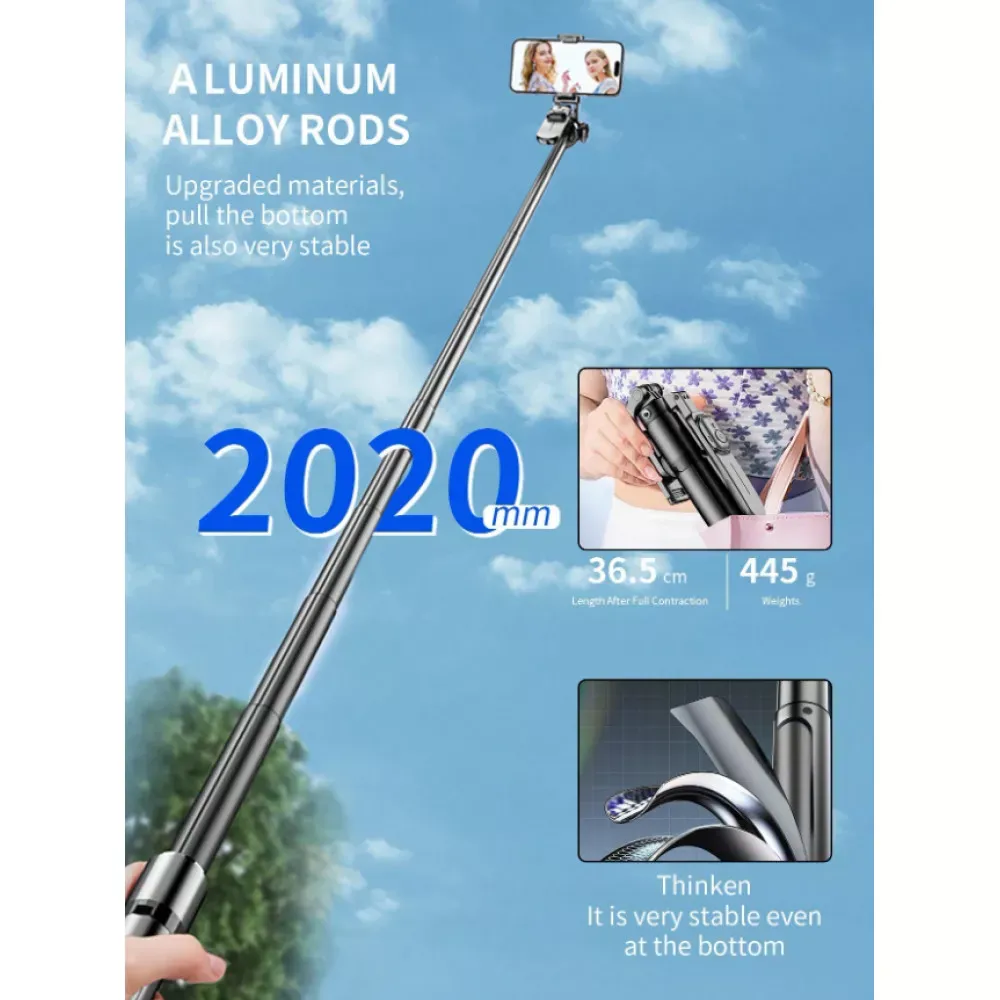 Monopod Tripod | 2.02m | — C08 | Button Bluetooth | - фото 4