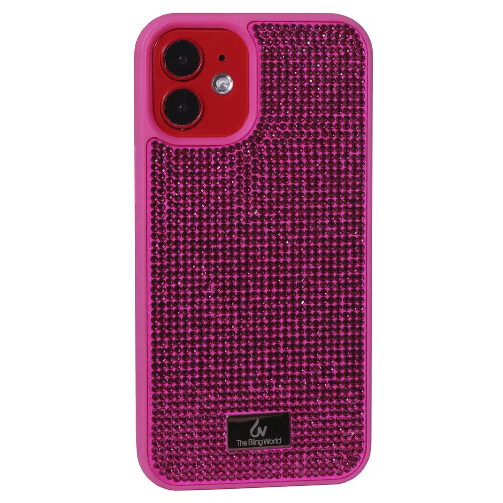 Bling World Luxury Diamond TPU Case iPhone 12 Mini 5.4" — Hot Pink — Различные Apple iPhone 12 Mini 5.4"