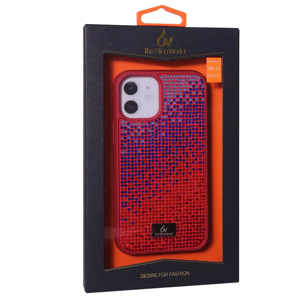 Bling World Luxury Rainbow Diamond TPU Case iPhone 12 Mini 5.4 — Red — фото 3