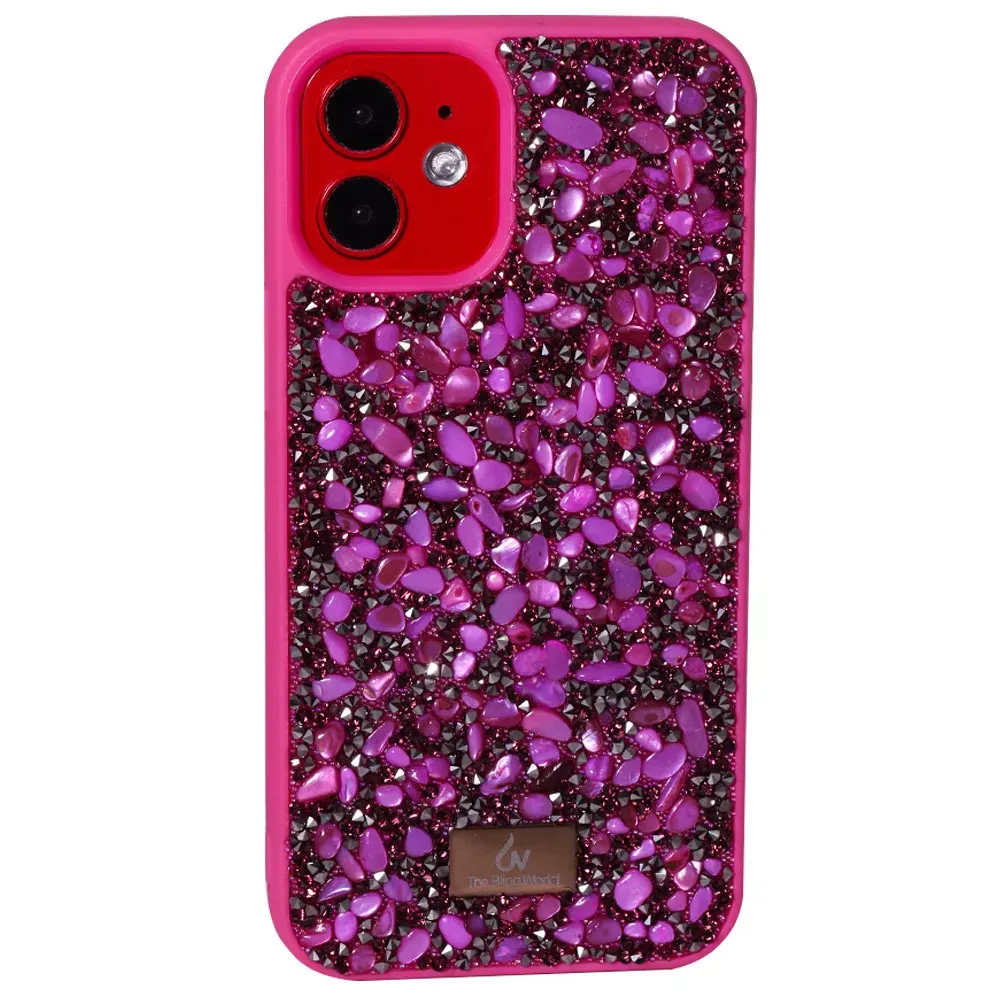 Bling World Stone Diamond TPU Case iPhone 12 Mini 5.4" — Hot Pink — Различные Apple iPhone 12 Mini 5.4"