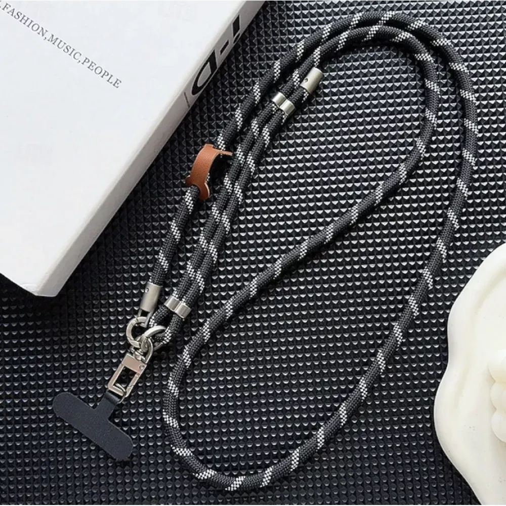 Шнурок на шею «Stripe Cord» — Black & Orange - фото 3