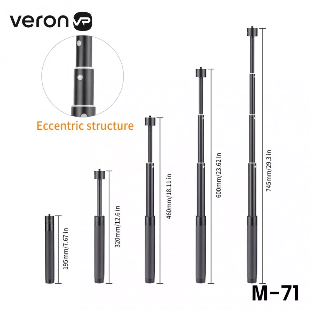 Удлинитель на штатив/трипод/монопод 0.71m ¼ Veron M-71 — фото 4