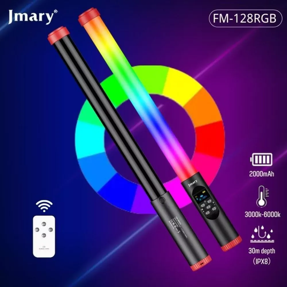 Лампа LED видео Handheld Fill Light Stick Jmary FM-128RGB — фото 4
