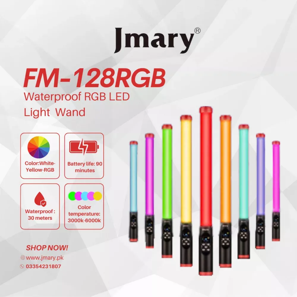 Лампа LED видео Handheld Fill Light Stick Jmary FM-128RGB — фото 5